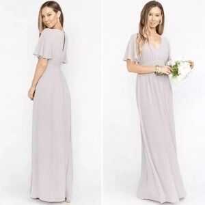 NWT Show Me Your Mumu Emily Empire Maxi Dress Dove Gray XXS Bridesmaid Formal